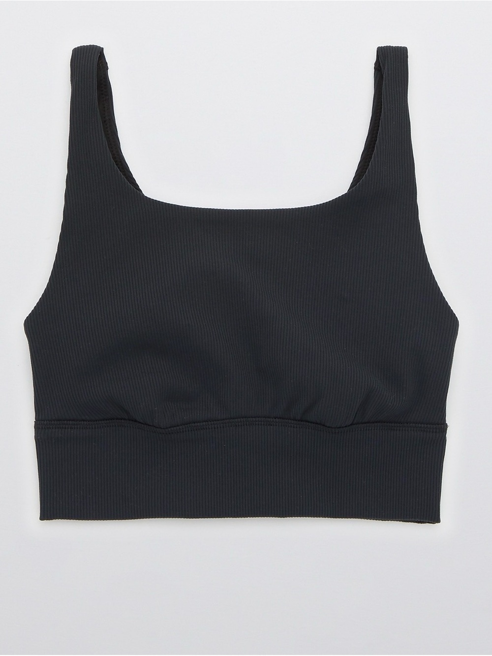 Aerie Offline Ribbed Longline Black Sports Bra